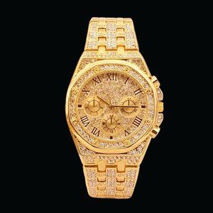 18K Gold Plated Luxury Design Iced Out Watch
